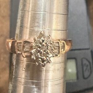 Engagement Rose Gold Diamond Cluster Ring
(Has video watch)